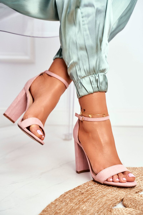 Women's Stiletto Sandals Suede Pink Anastasie