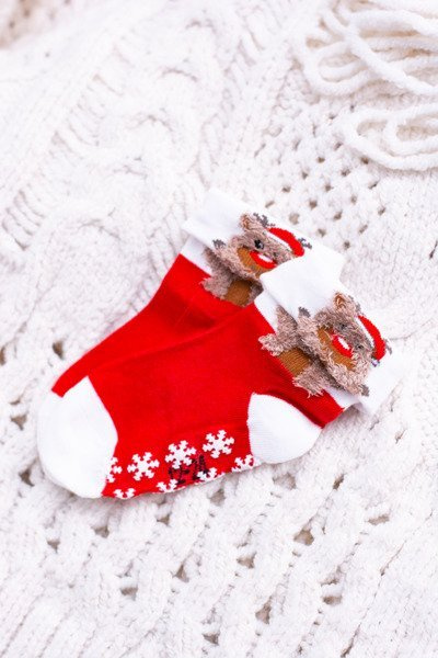 Infant Children's Christmas Antislip Socks With Reindeer