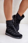 Women's Lace-up Snow Boots Progress PROGJ-22-134 Black