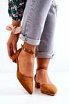 Suede pointed pumps Camel Calliope