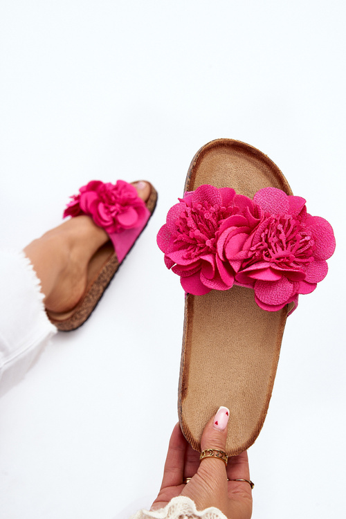 Klapki Damskie Kwiaty Fuksja Lulania CK290P