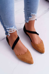 Lu Boo Ballerinas Pointed Suede Camel Carana