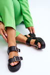 Leather Comfortable Sandals Black Alayah