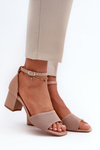 Women's Beige Sandals with Stiletto Heel Desvia