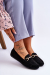 Classic Suede Loafers With Embellishment Black Amera