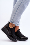 Buty Sportowe Damskie Wsuwane Koturn Czarne Farro 21PB35-4000