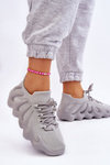 Sneakersy Damskie Wsuwane Szare Myles