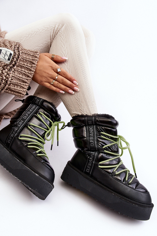 Women's Snow Boots On Thick Sole Vegan DFranklin DFSH371007 Black