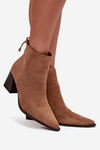 Women's Ankle Boots With Lacing Camel Halisse