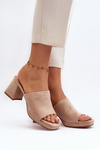 Women's Beige High Heel Sandals Bralya