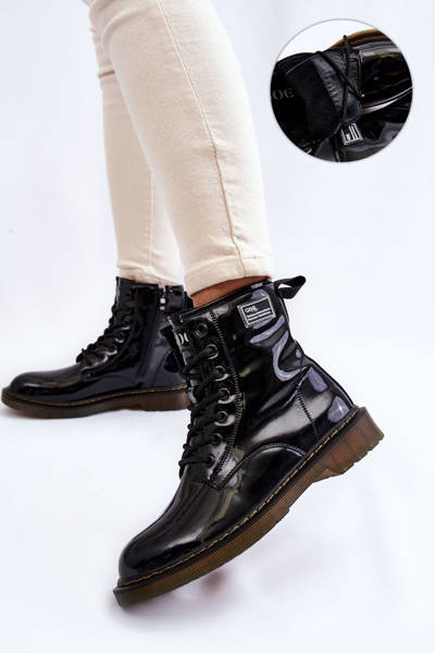 Women's Lacquered Boots Insulated GOE II2N4050 Black