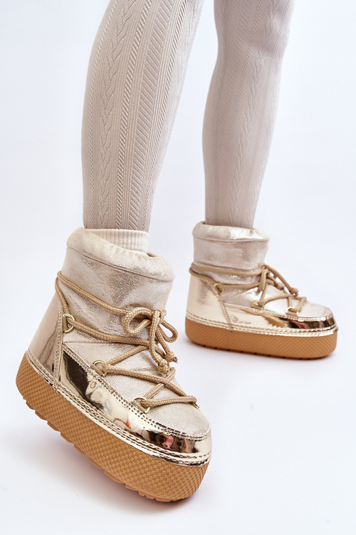 Women's Snow Boots with Gold Laces Toolsa