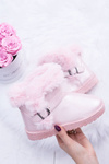 Children's Insulated Trapper Boots Snow Boots With Fur Pink JellyBeans