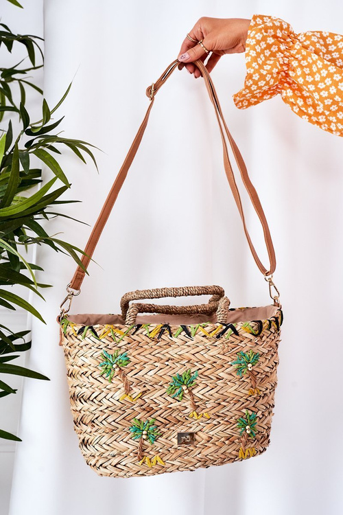 Braided Beach Bag NOBO XK0440 Beige