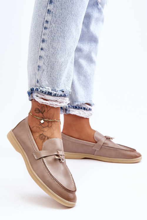 Mokasyny Klasyczne Damskie Szare Cortez E722