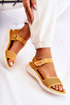 Women's Comfortable Sandals With Velcro Yellow Sidney