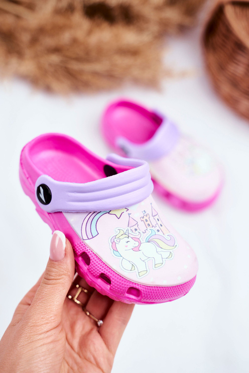 Klapki Dziecięce Piankowe Kroksy Różowe Kucyki Pony