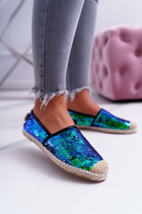 Women's Lu Boo Espadrilles Green Sequins