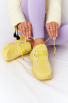 Women's Sneakers On A Chunky Sole Yellow Bubbly