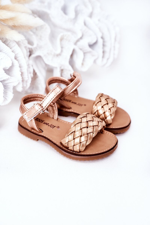 Children's Braided Sandals Rose Gold Bailly