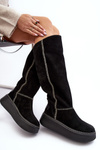 Women's Suede Boots on Massive Platform Maciejka 06312-01 Black