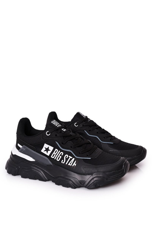 Męskie Sportowe Buty Memory Foam Big Star HH174209 Czarno-Niebieskie