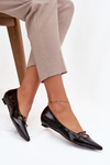 Patent Leather Ballerinas With Straps Black Zarelia