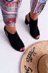 Women's Stiletto Sandals with Peep Toe Black Esta