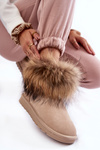 Women's Suede Snow Boots With Fur Light beige Alexa