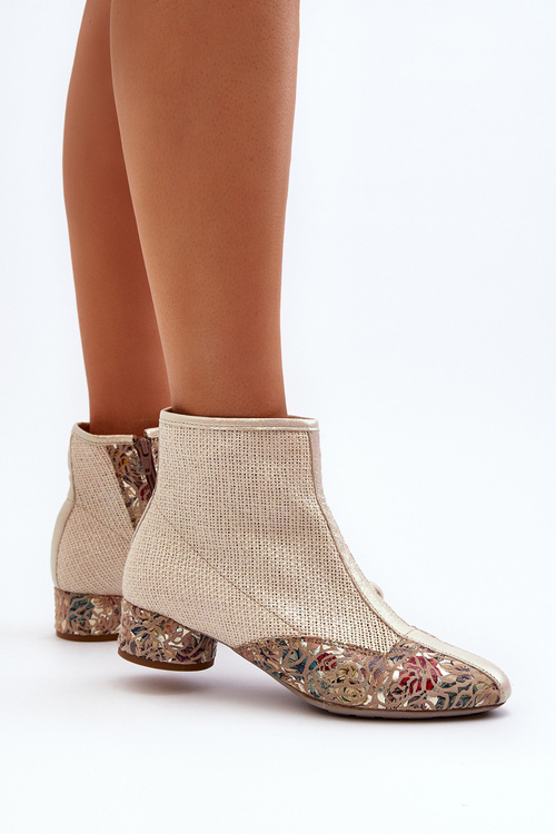 Ankle Boots with Braided Detail on Heel Maciejka 04937-22 Beige