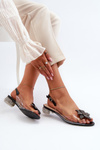 Transparent sandals with low heel and decoration Black D&A MR38-383