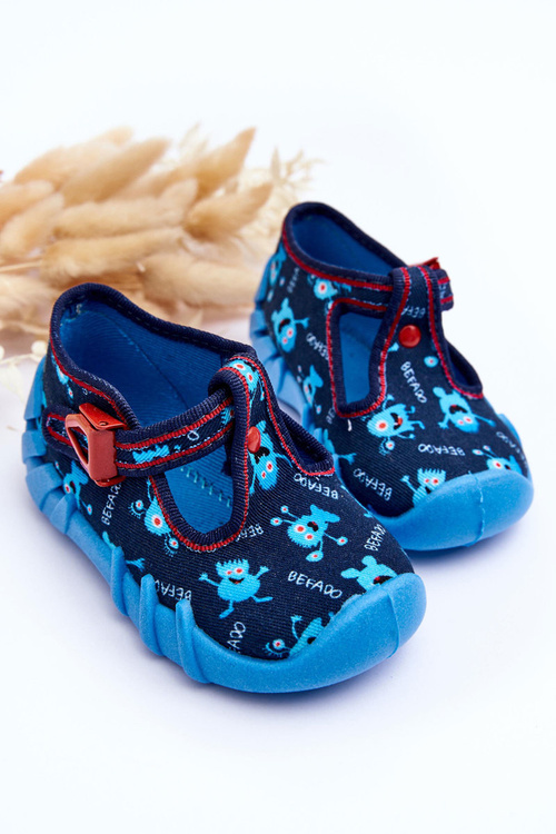 Buty Papcie Befado Chłopięce 110P476 Niebieskie