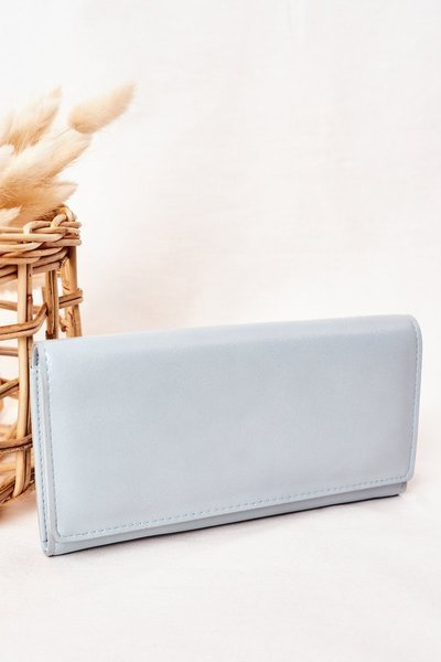 Large Women's Wallet With A Magnet Light Blue