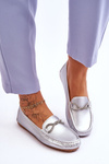 Women's Slip-On Loafers With Glitter Embellishment Silver This Moment