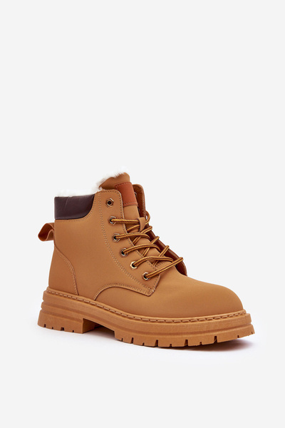 Women's Fleece-Lined Trapper Boots Camel Fenan