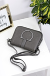Women's Grey Shoulder Handbag Letter Bag