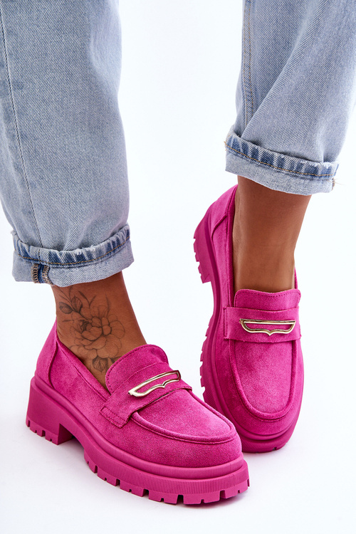 Women's Suede Slip-On Loafers Pink Pure Love