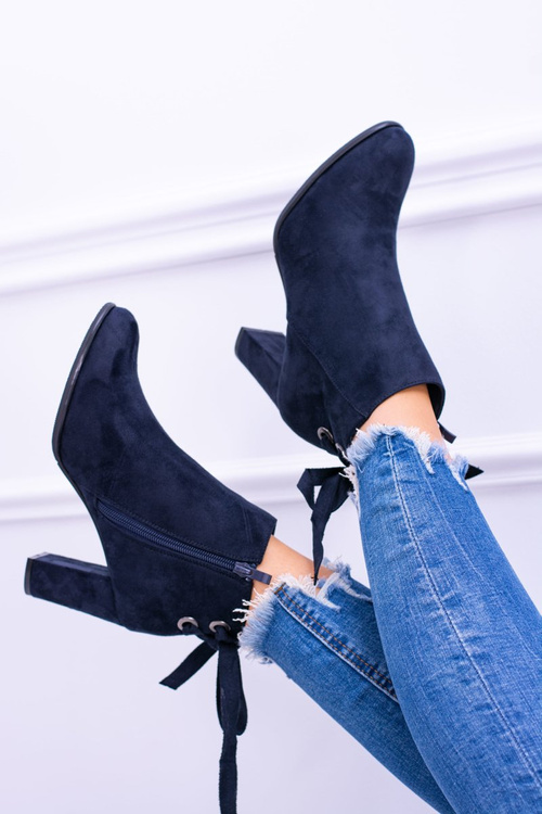 Sergio Leone Granatowe Botki Na Słupku Zamsz Symfonia