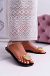 Women's Flat Rubber Heart Sandals Gold Imanda