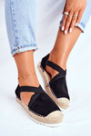 Women's Espadrilles with Cutout Black Motive