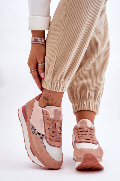 Sneakersy Modne Memory Foam System Różowe Big Star LL274366
