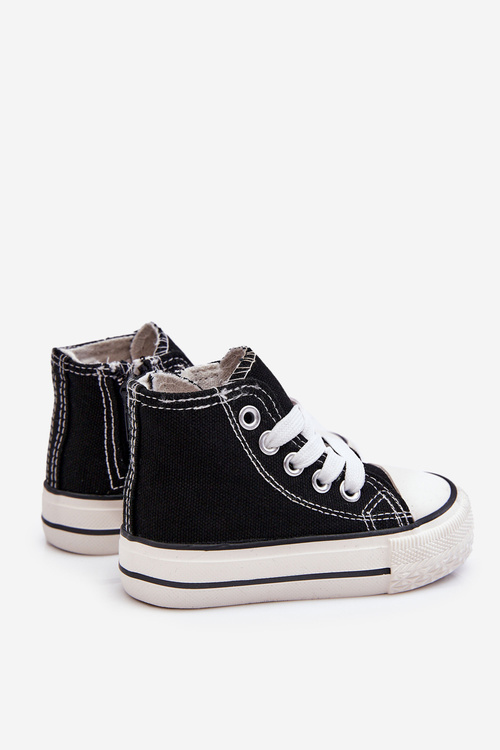 Children's High Sneakers Zippered Black Filemon