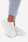 Leather Sneakers On Chunky Platform White Sylvessa