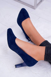 Women's Sergio Leone Navy Blue Suede pumps Orsola