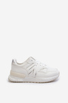 Women's White Faux Leather Sneakers Kaimans