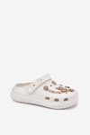 Women's Foam Slippers With Clips White Linaviela