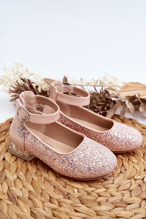 Children's Pink Glitter Ballerina Flats Pardride