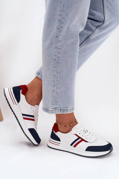 Damskie Buty Sportowe Lekkie Biało-Granatowe Lorvessa
