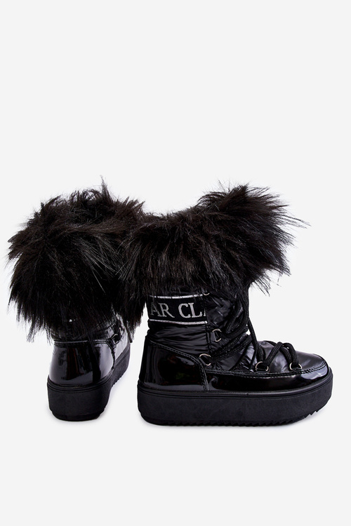 Warm Lace Up Snow Boots Black Colioris