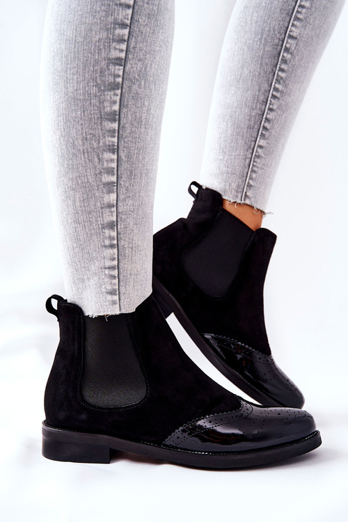 Leather Slip-on Boots Laura Messi Black 2096